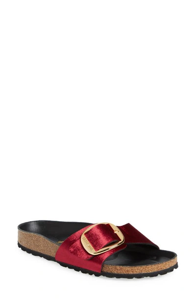 Birkenstock Madrid Big Buckle Slide Sandal In Maroon