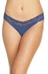 Natori Bliss Perfection Thong In Estate Blue / Black