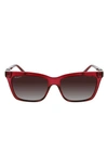 Ferragamo Gancini 54mm Rectangular Sunglasses In Crystal Wine