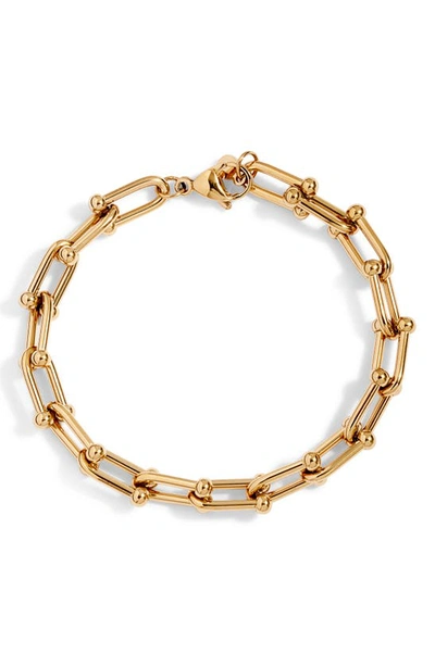 Knotty Hook Chain Link Bracelet In Gold