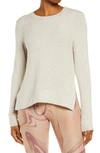 Beyond Yoga Side Slit Pullover In Oatmeal