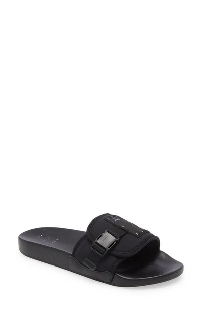 Mcq By Alexander Mcqueen Logo Patch Slide Sandal In Black