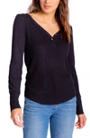 Pj Salvage Rib Henley In Black