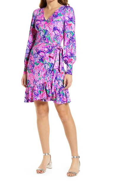 Lilly Pulitzerr Florita Floral Print Long Sleeve Ruffle Hem Dress In Multi Isnt She Lilly
