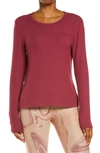 Beyond Yoga Side Slit Pullover In Garnet Red