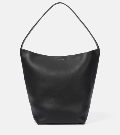 The Row Park Medium Leather Tote In Black Pld