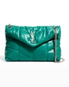 Saint Laurent Lou Lou Puffer Shoulder Bag In Green Field