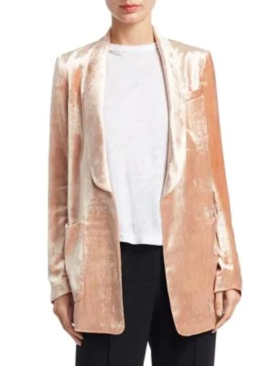 A.l.c Ford Shawl-collar One-button Velvet Jacket In Rose