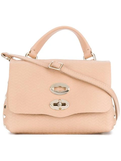 Zanellato Foldover Satchel With Gold-tone Hardware Details In Pink