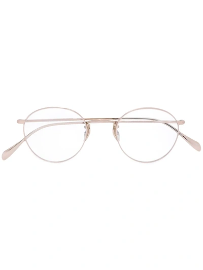 Oliver Peoples Round Frame Glasses In Metallic