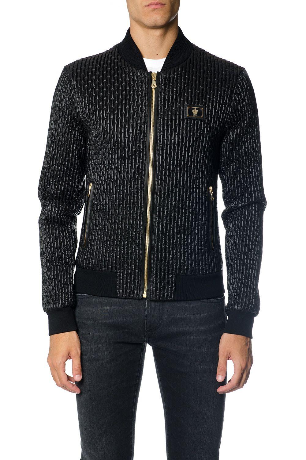 dolce gabbana quilted bomber jacket