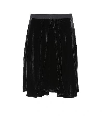 Isabel Marant Tanza Pleated Velvet Skirt In Black