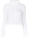 Philosophy Di Lorenzo Serafini Cable-knit Turtleneck Sweater In White