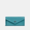 Coach Soft Wallet In Ocean/dark Gunmetal