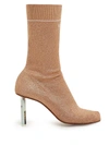 Vetements Lighter-heel Sock Ankle Boots In Metallic Rose-gold