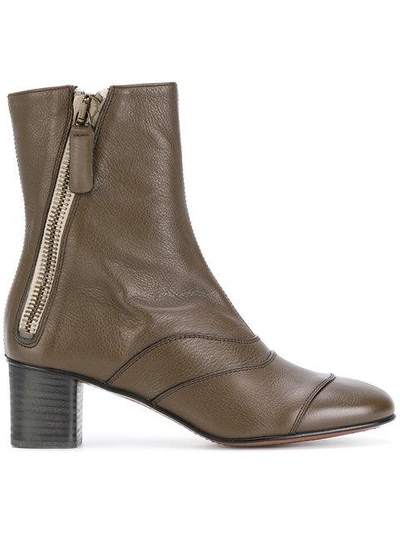 Chloé Lexie Leather Ankle Boots In Brown