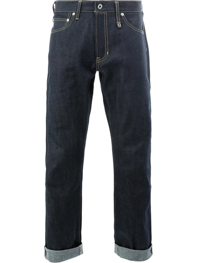 Fdmtl Cropped Straight-leg Jeans In Blue