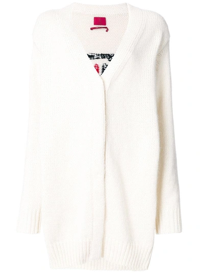 Moncler Long Line Cardigan In White