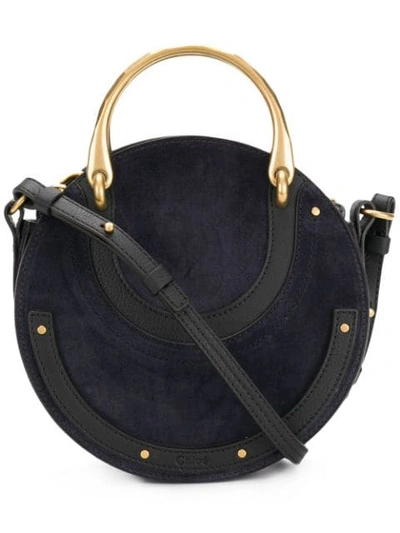 Chloé Pixie Small Leather And Suede Shoulder Bag In Blue