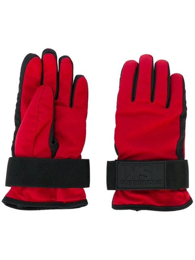 Dsquared2 Ski Gloves In Red