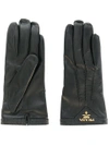 Prada Lambskin Logo Gloves - Black