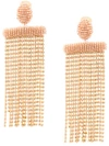 Oscar De La Renta Beaded Waterfall Tassel Clip-on Earrings In Gold