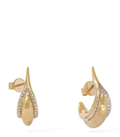 Annoushka Yellow Gold And Diamond Organza Hoop Earrings