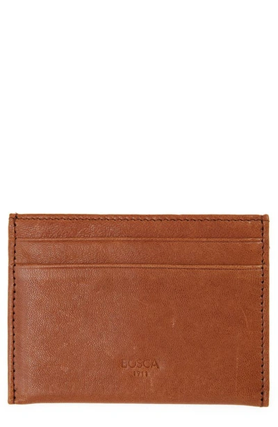 Bosca Leather Credit Card Case In Tan