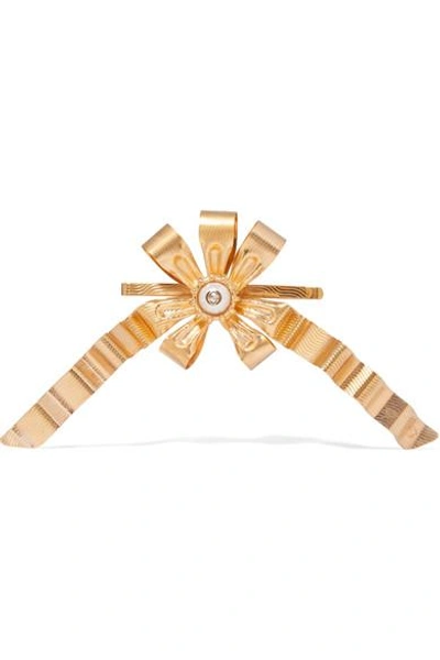 Gucci Gold-plated Faux Pearl Hair Slide In Brass