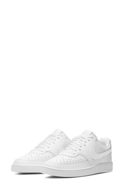 Nike Court Vision Low Sneaker In White/ White