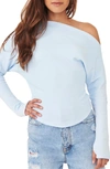 Free People Fuji Off The Shoulder Thermal Top In Dew Shine