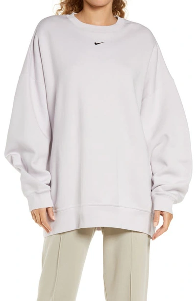Nike Sportswear Collection Essentials Oversize Fleece Crew Sweatshirt In Venice/ Black