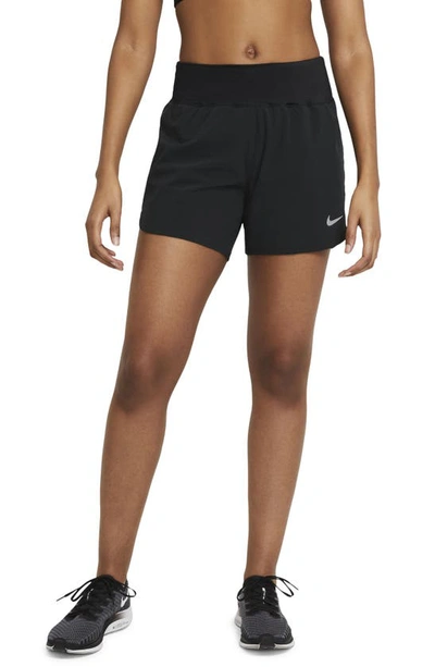 Nike Eclipse Running Shorts In Black/ Reflective Silver