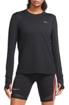 Nike Element Dri-fit Running T-shirt In Black/ Reflective Silver
