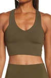 Alo Yoga Real Sports Bra In Dark Olive