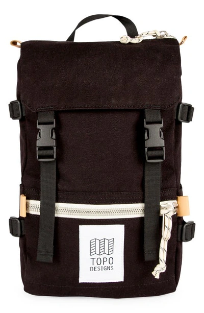Topo Designs Mini Rover Backpack In Black Canvas