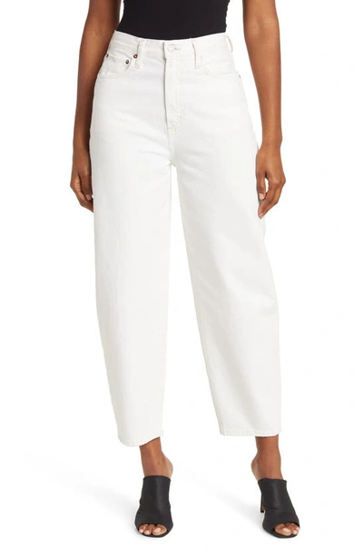 Agolde High Waist Organic Cotton Balloon Jeans In Porcelain
