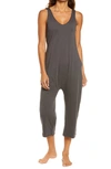 Lunya Organic Pima Cotton Crop Jumpsuit In Meditative Grey