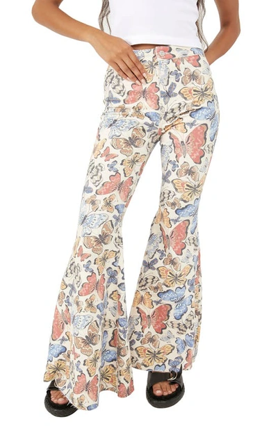 Free People We The Free Just Float On Flare Leg Jeans In Bright Combo Butter