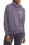 Nike Essential Knit Hoodie In Dark Raisin/ Heather/ White