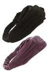 Tasha 2-pack Pleated Head Wraps In Lilac Black