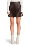 Bb Dakota By Steve Madden Come Correct Faux Leather Skirt In Dark Brown