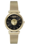 Versus Brick Lane Mesh Strap Watch, 34mm In Black/gold