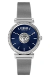 Versus Brick Lane Mesh Strap Watch, 34mm In Blue/silver