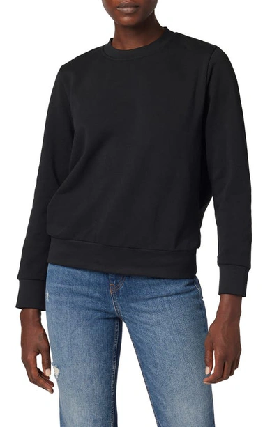 Hudson Crewneck Back-knot Cutout Sweatshirt In Black