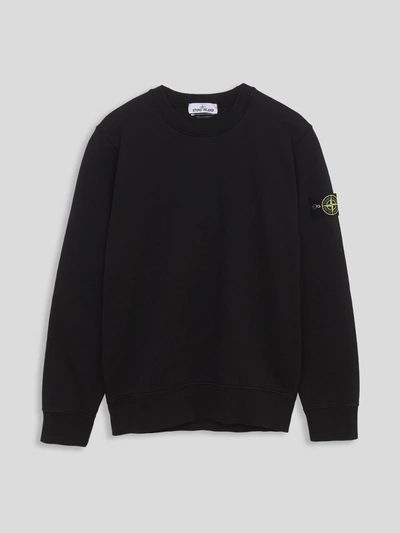 Stone Island Garment Dyed Basic Crewneck Sweatshirt In Black | ModeSens