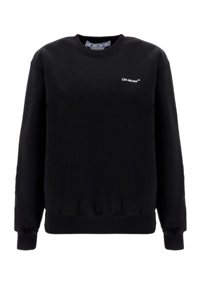 Off-white Logo-print Cotton-fleece Sweatshirt In Black