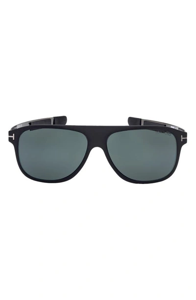 Tom Ford Todd 59mm Navigator Sunglasses In Black / Blue