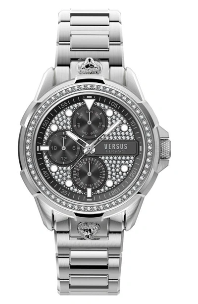 Versus Arrondissement Chronograph Bracelet Watch, 46mm In Black/silver