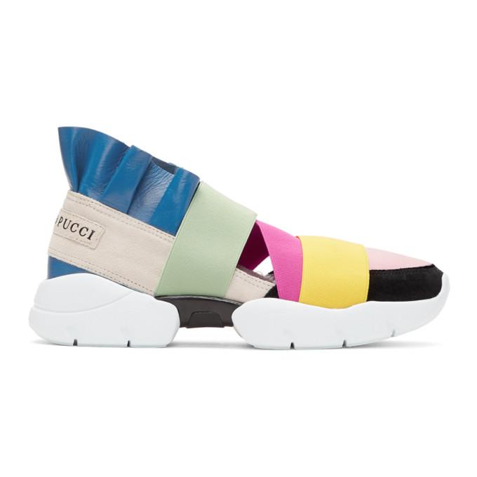 Emilio Pucci Beige & Pink Colorblock Slip-on Sneakers | ModeSens